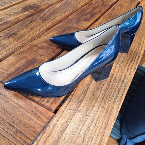 Deep Blue Patent Leather Pumps - Picture 4 of 4